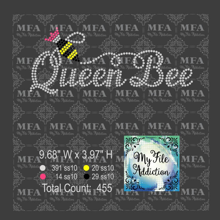 Queen Bee Rhinestone Digital Download File - My File Addiction
