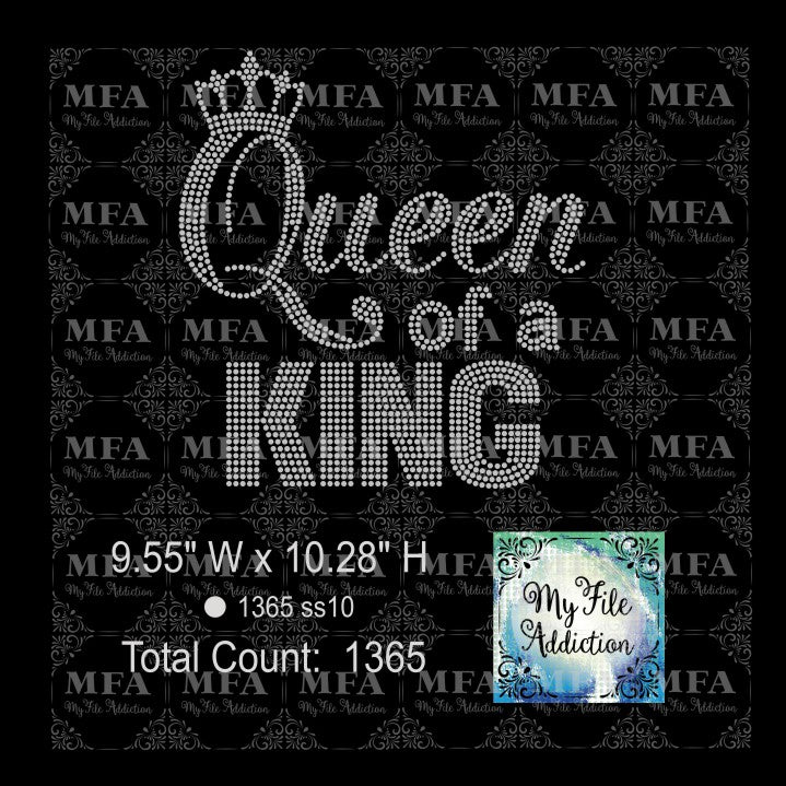 Queen of a King Rhinestone Digital Download File