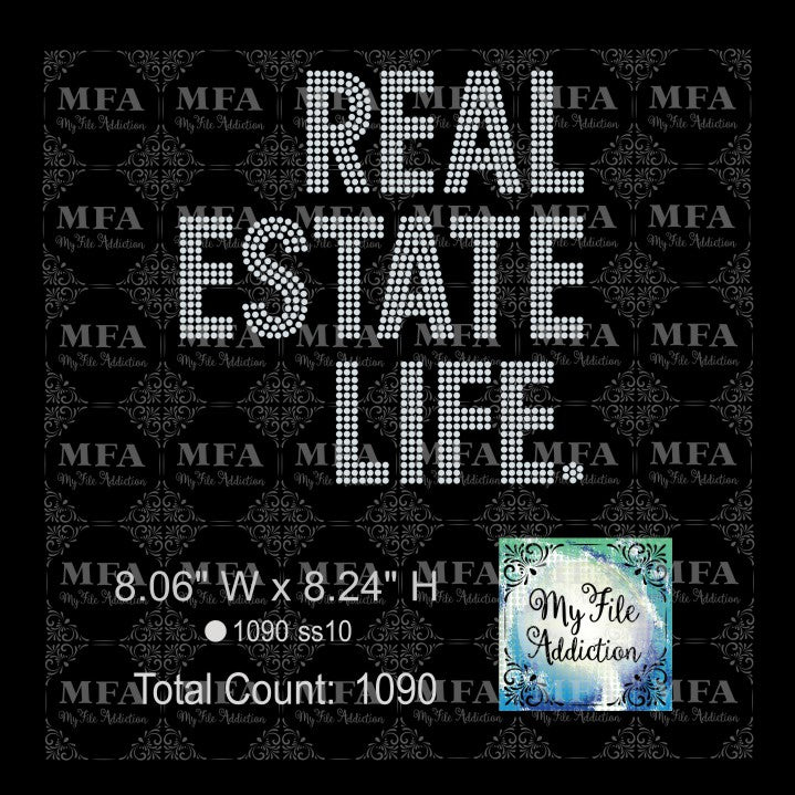 Real Estate Life Rhinestone Digital Download File