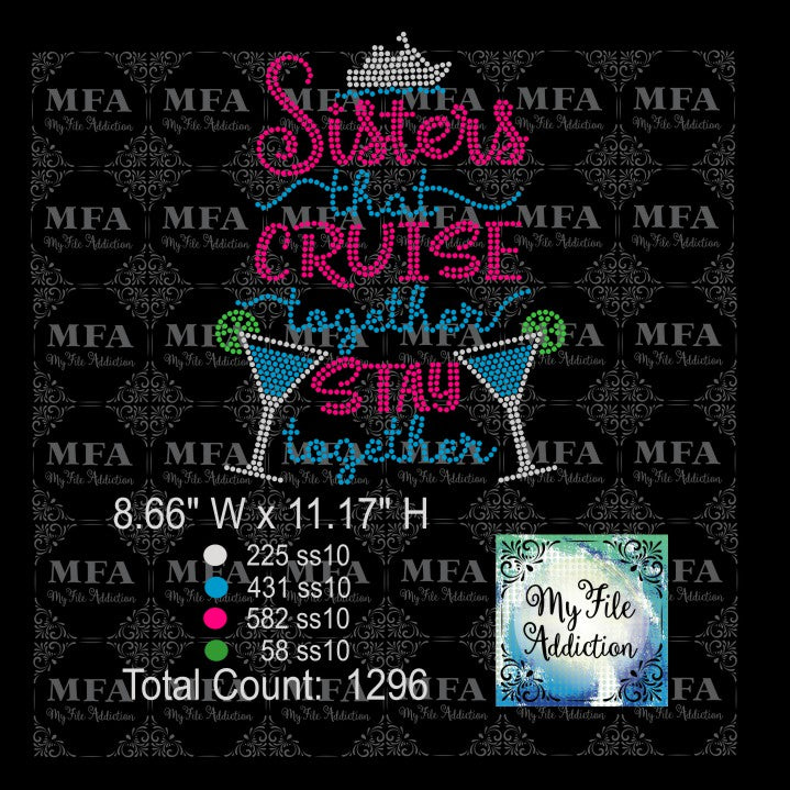 Sisters That Cruise Together Stay Together Rhinestone Download File - My File Addiction