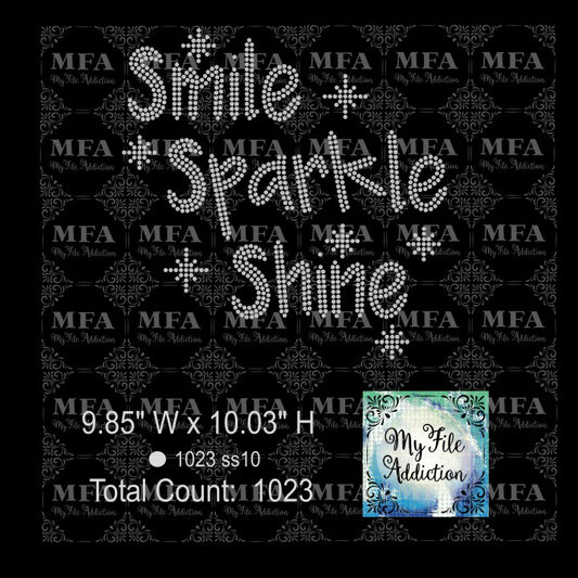 Smile Sparkle Shine Rhinestone Digital Download File - My File Addiction