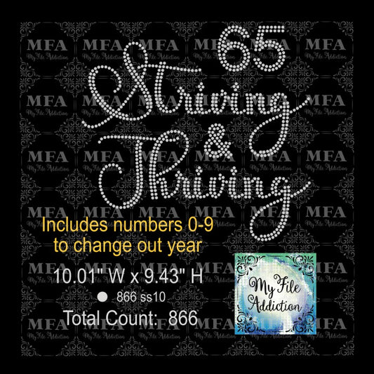 Striving & Thriving with Numbers Rhinestone Digital Download File