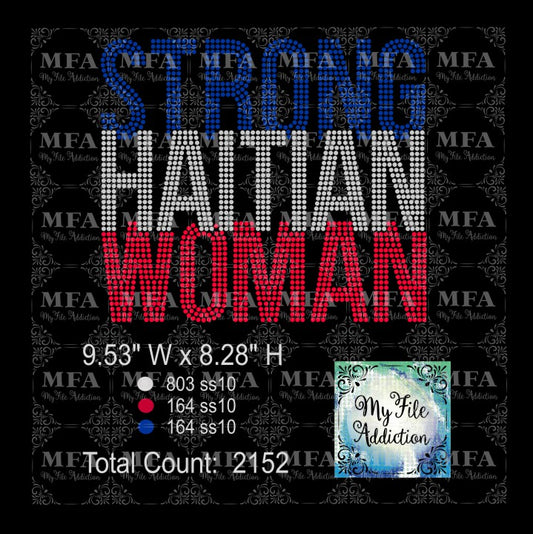 Strong Haitian Woman Rhinestone Digital Download File - My File Addiction