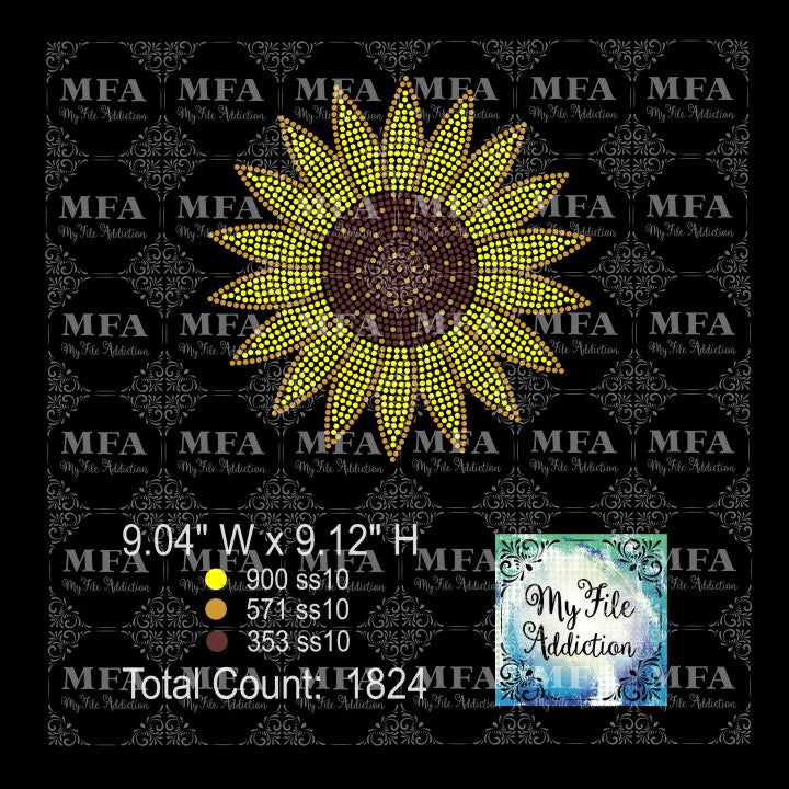 Sunflower Rhinestone Digital Download File