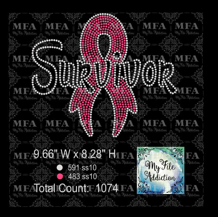 Survivor 1 Cancer Rhinestone Digital Download File