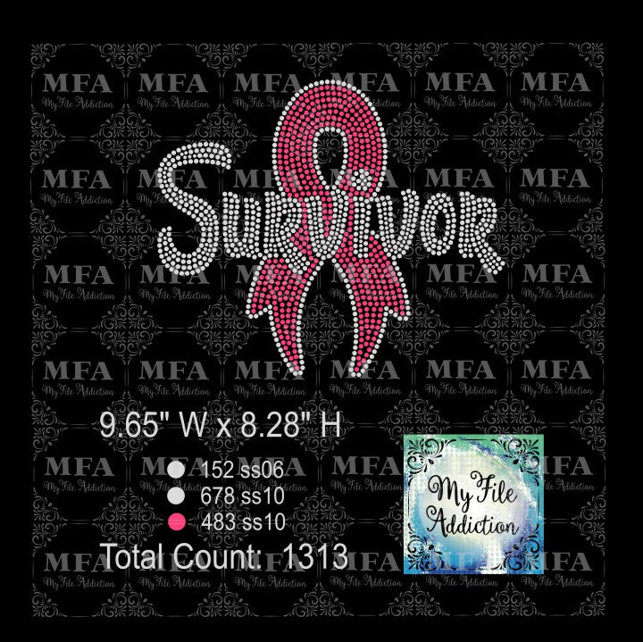 Survivor 2 Cancer Rhinestone Digital Download File