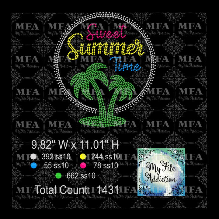 Sweet Summer Time Rhinestone Digital Download File