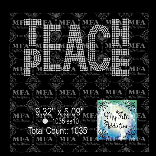 Teach Peace 2 Rhinestone Digital Download File