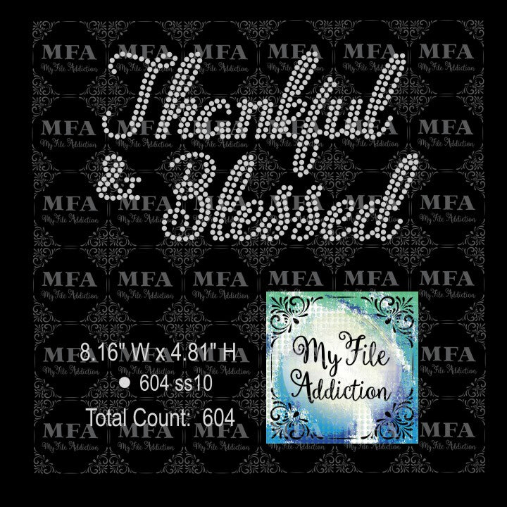 Thankful and Blessed Rhinestone Digital Download File - My File Addiction