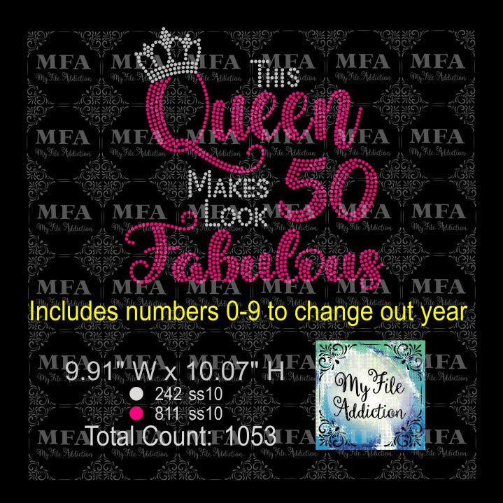 This Queen Makes Number Look Fabulous Rhinestone Digital Download