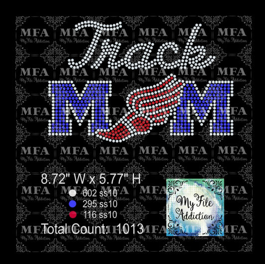 Track Mom Rhinestone Digital Download File
