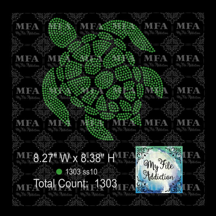 Addicted Turtle My File Addiction - Turtle Rhinestone Digital Download