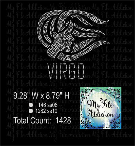 Virgo Zodiac Rhinestone Digital Download File - My File Addiction