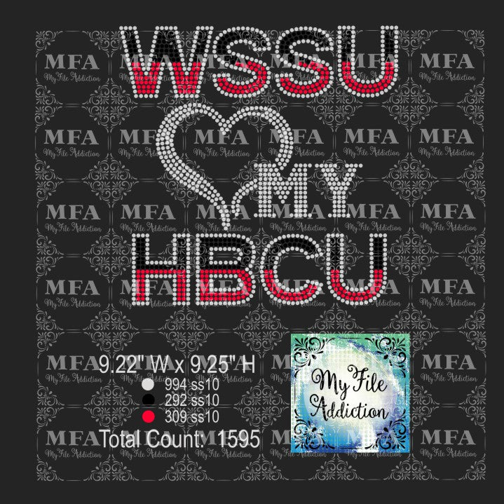 WSSU Love My HBCU Rhinestone Digital Download File - My File Addiction