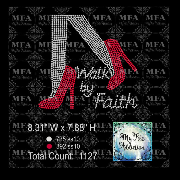 Walk By Faith Rhinestone Digital Download File - My File Addiction