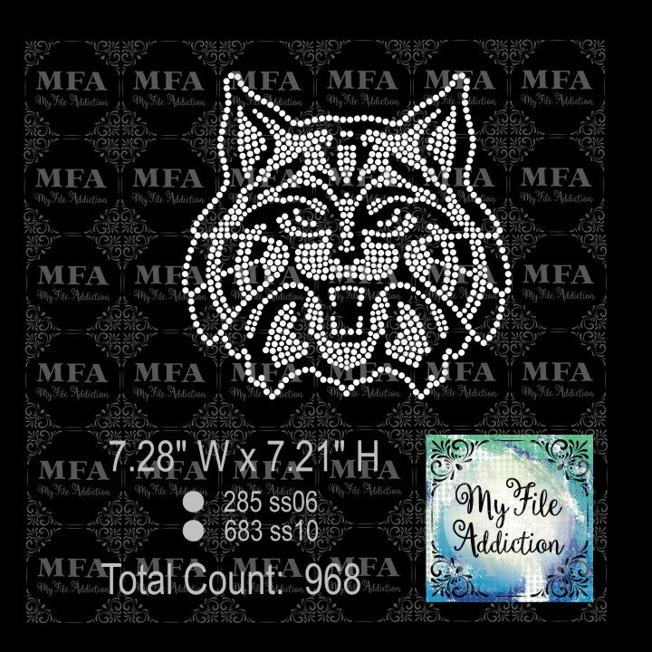 Wildcat Mascot Rhinestone Digital Download File