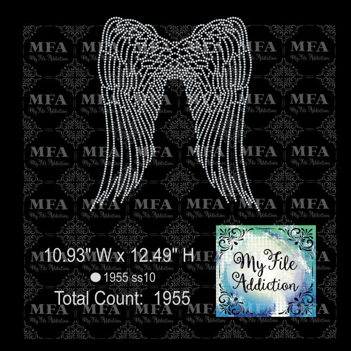 Wings 3 Rhinestone Digital Download File