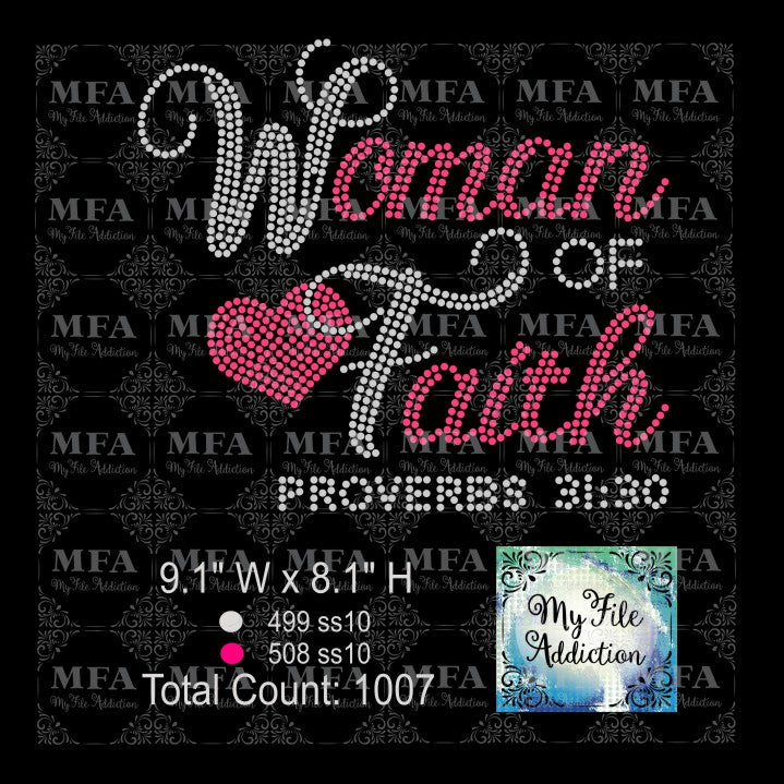 Woman of Faith Rhinestone Digital Download File - My File Addiction