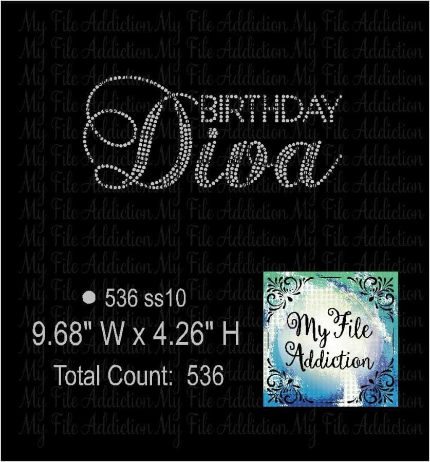 Birthday Diva 2 Rhinestone Digital Download File - My File Addiction