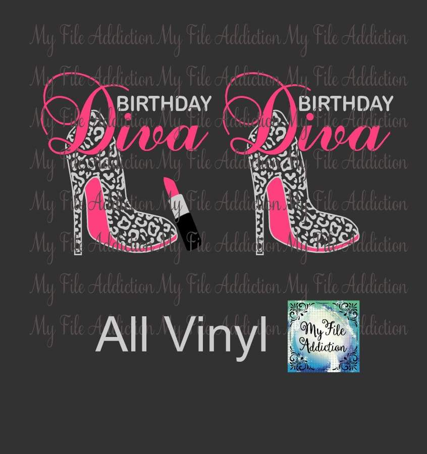 Birthday Diva Stiletto Vector Digital Download File - My File Addiction