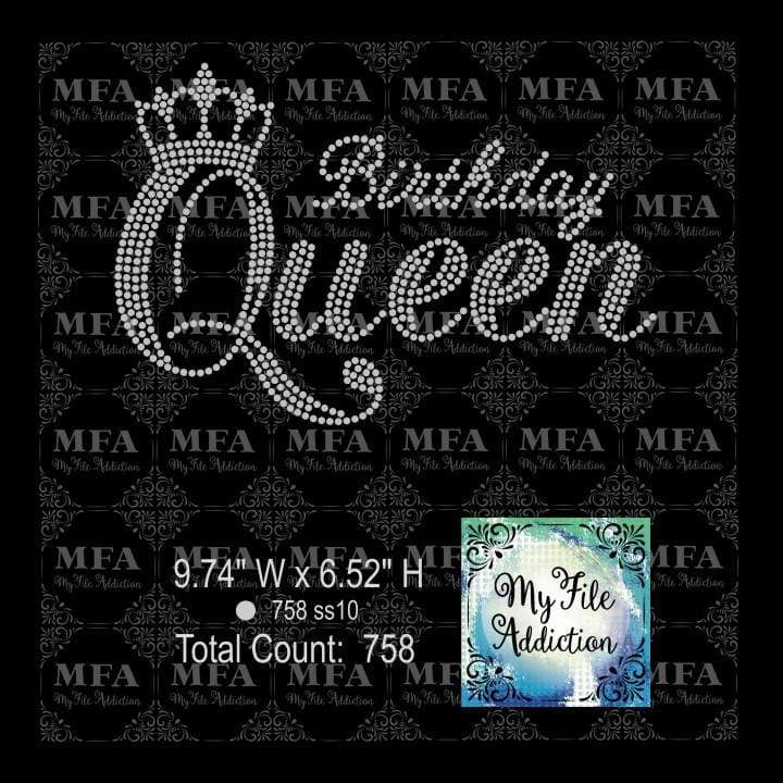 Birthday Queen 3 With Crown Rhinestone Digital Download File - My File Addiction
