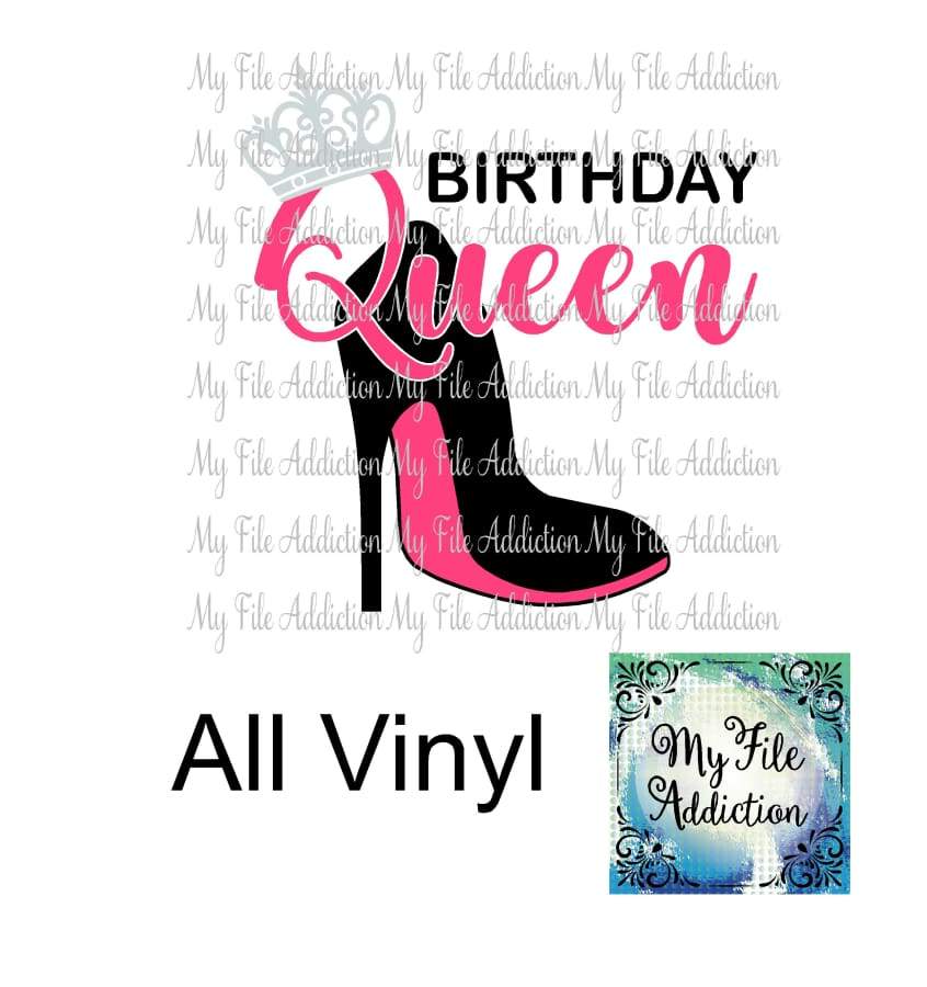 Birthday Queen Stiletto Vector Digital Download File - My File Addiction