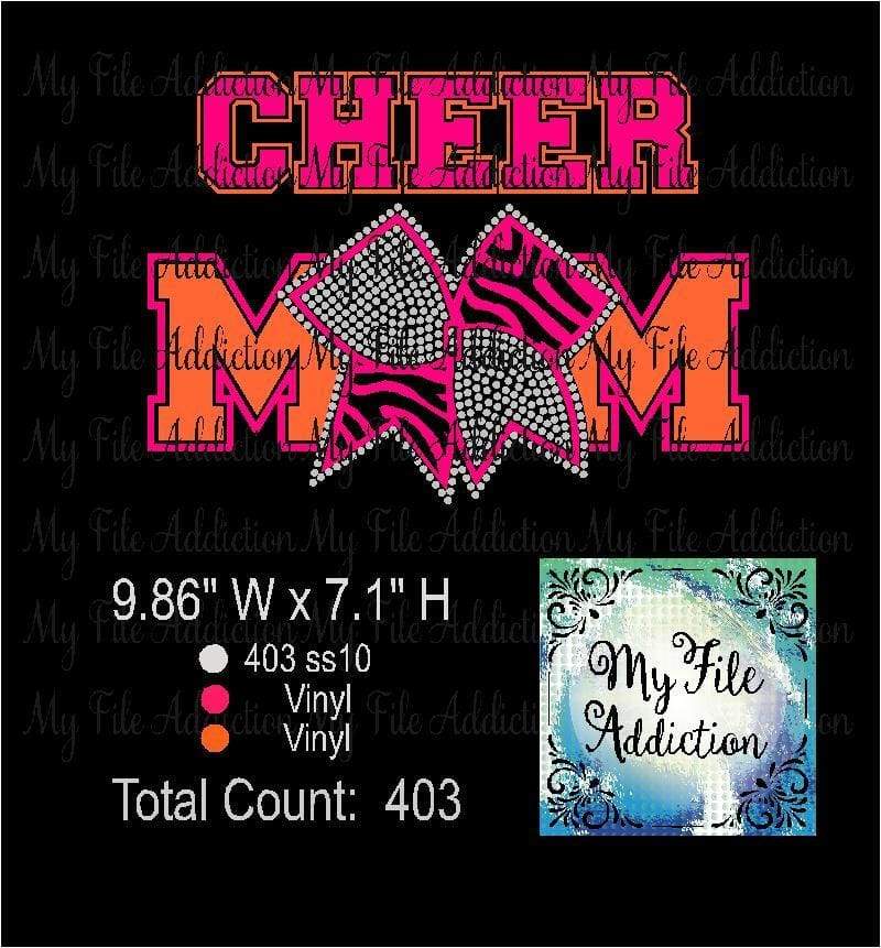 Cheer Mom Zebra Rhinestone & Vector Digital Download File - My File Addiction