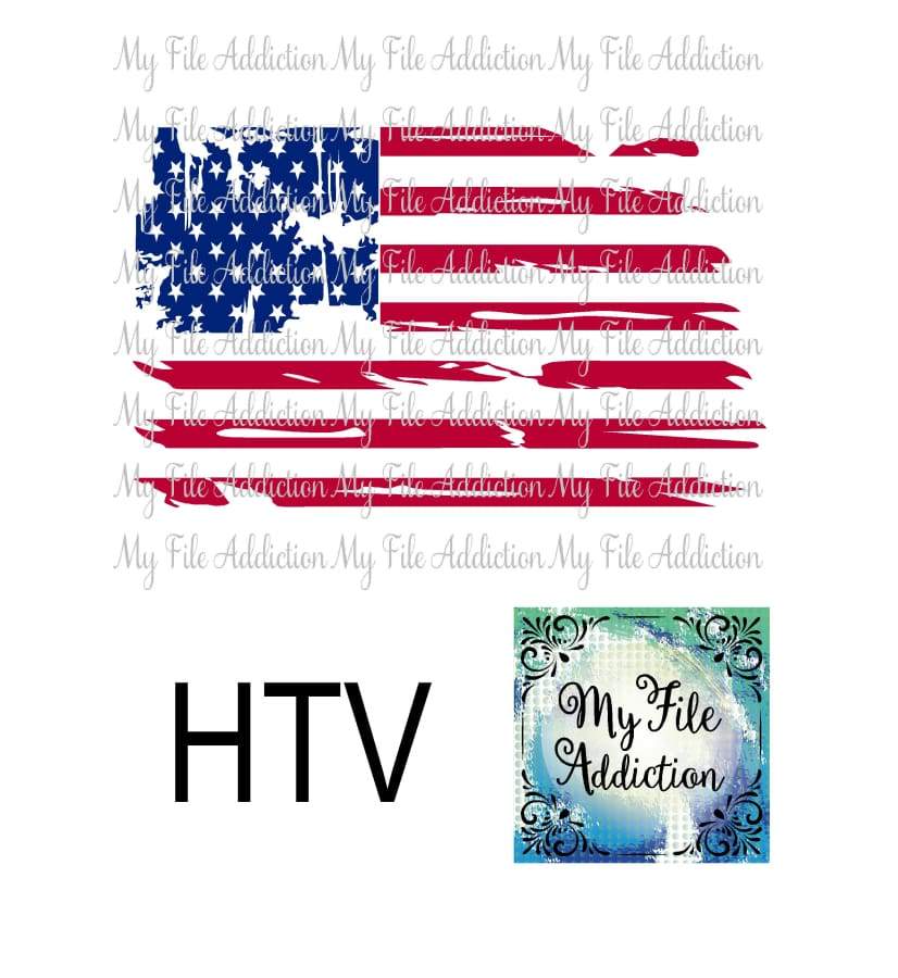 Distressed American Flag Vector Digital Download File - My File Addiction