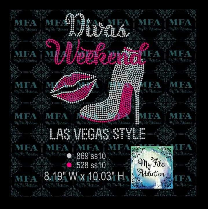 Divas Weekend Las Vegas Style Rhinestone Digital Download File - My File Addiction