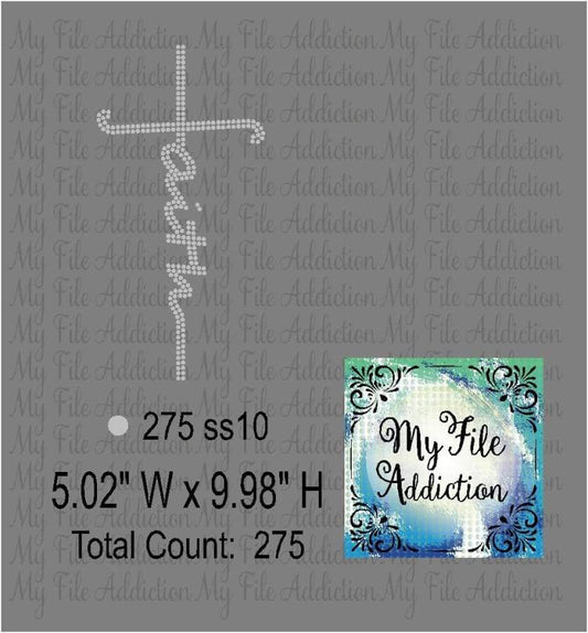 Faith Cross Rhinestone Digital Download File - My File Addiction
