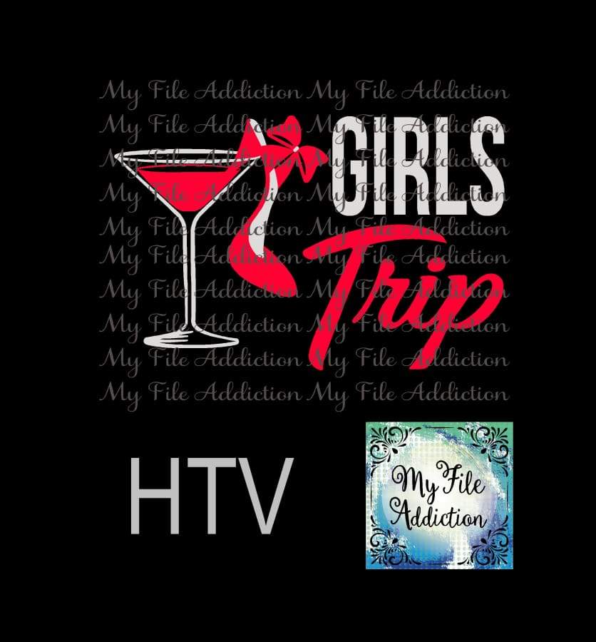 Girls Trip Martini Glass High Heel Vector Digital Download File - My File Addiction