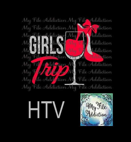 Girls Trip Wine Glass High Heel Vector Digital Download File - My File Addiction