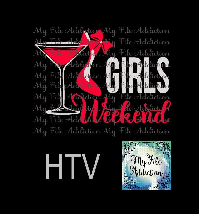 Girls Weekend Martini Glass High Heel Vector Digital Download File - My File Addiction