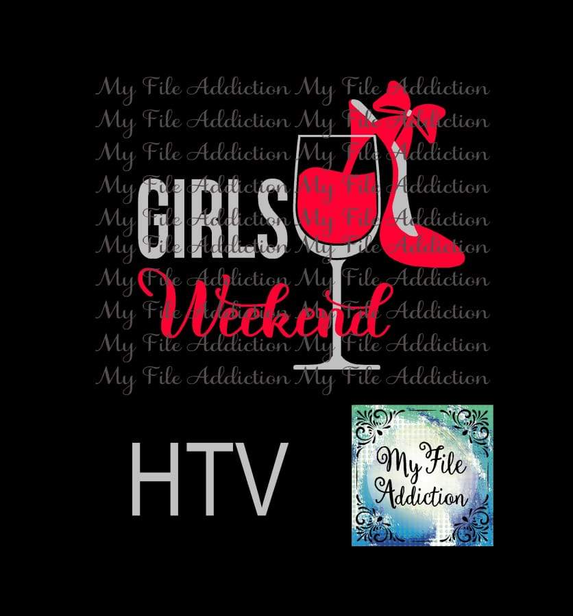 Girls Weekend Wine Glass High Heel Vector Digital Download File - My File Addiction