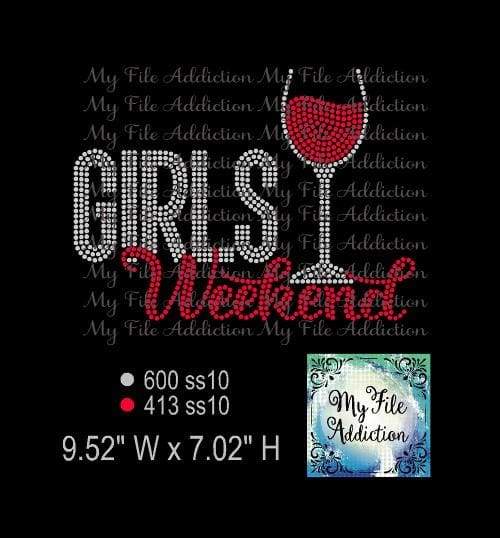 Girls Weekend with Wine Glass Digital Download File - My File Addiction