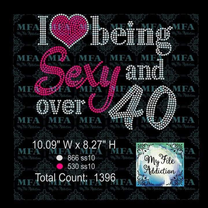 I Love Being Sexy and over 40 Rhinestone Digital Download File - My File Addiction