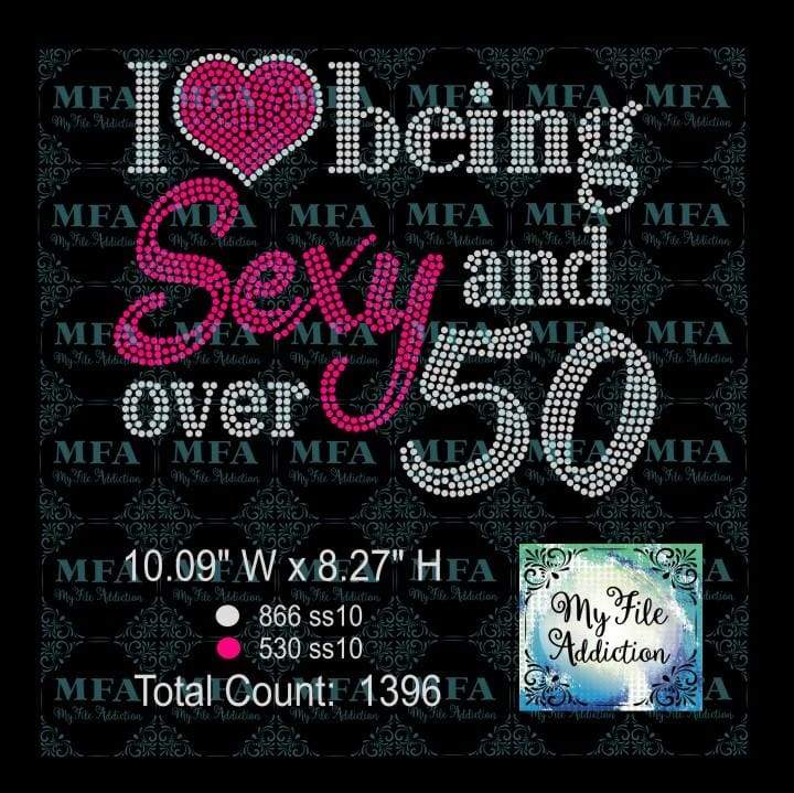 I Love Being Sexy and over 50 Rhinestone Digital Download File - My File Addiction