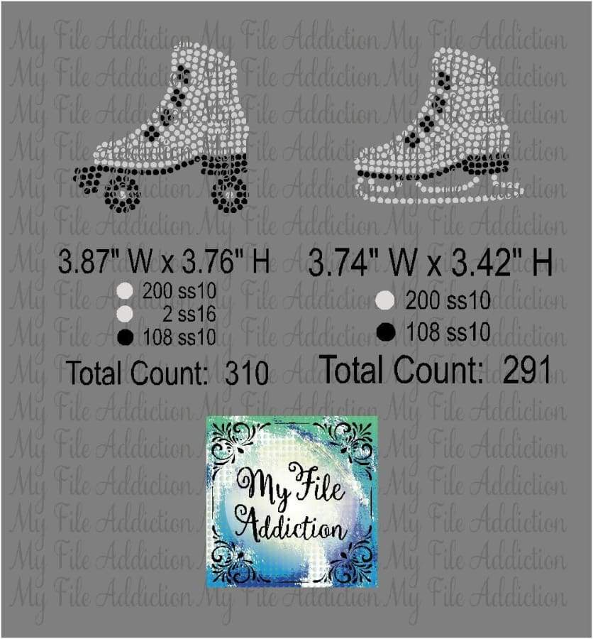 Ice and Roller Skate Rhinestone Digital Download File - My File Addiction