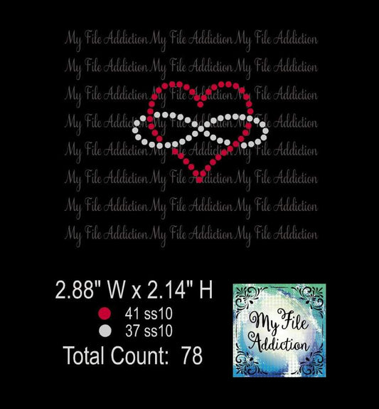 Free Infinity Heart Two Color Rhinestone Digital Download File - My File Addiction