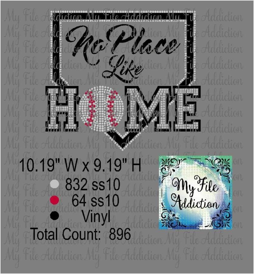 No Place Like Home Rhinestone & Vector Digital Download File - My File Addiction