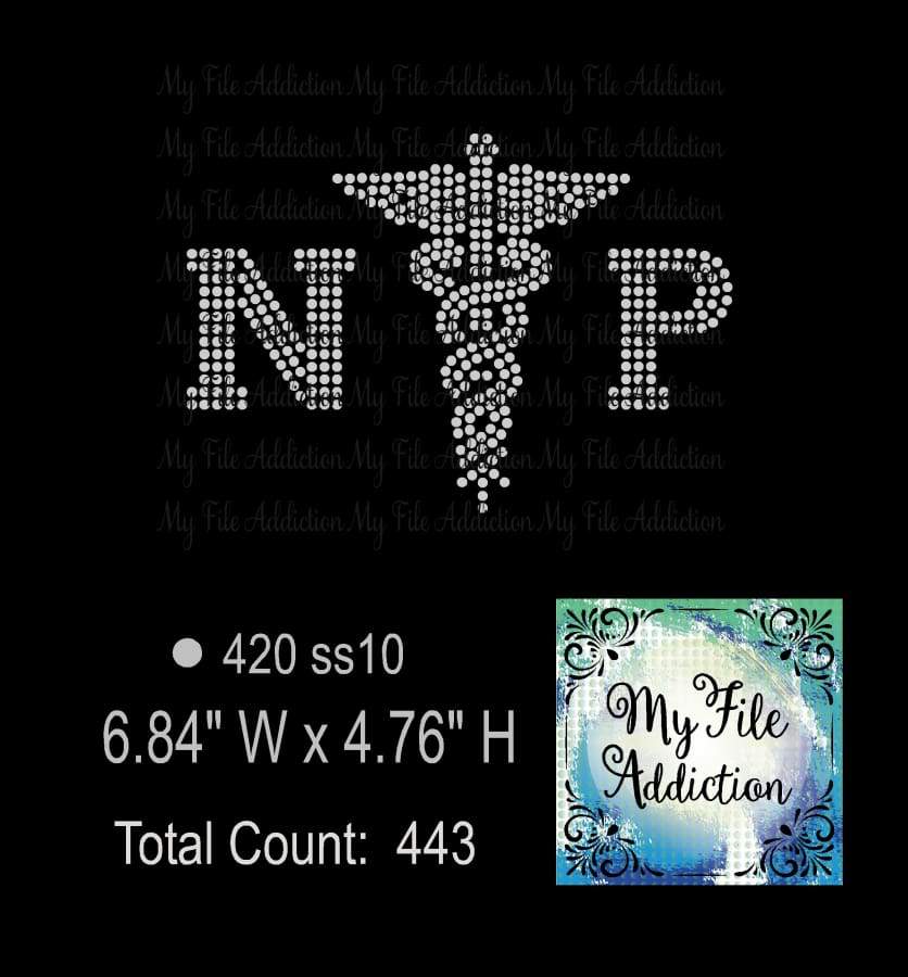 NP Nurse Rhinestone Digital Download File - My File Addiction