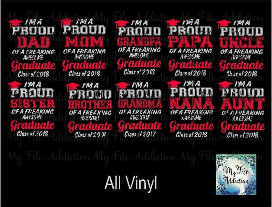 Proud Graduate Graduation Vinyl Digital Download File - My File Addiction