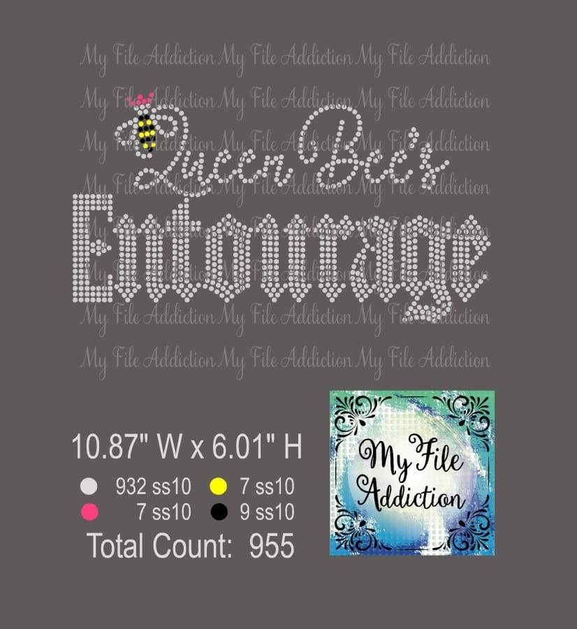 Queen Bee's Entourage Rhinestone Digital Download File - My File Addiction