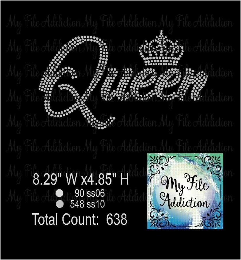 My File Addiction - Queen With Small Crown Rhinestone Digital Download ...