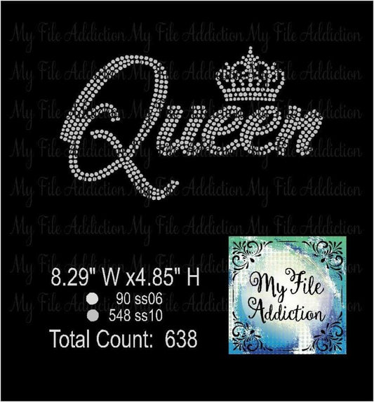 Queen With Small Crown Rhinestone Digital Download File - My File Addiction