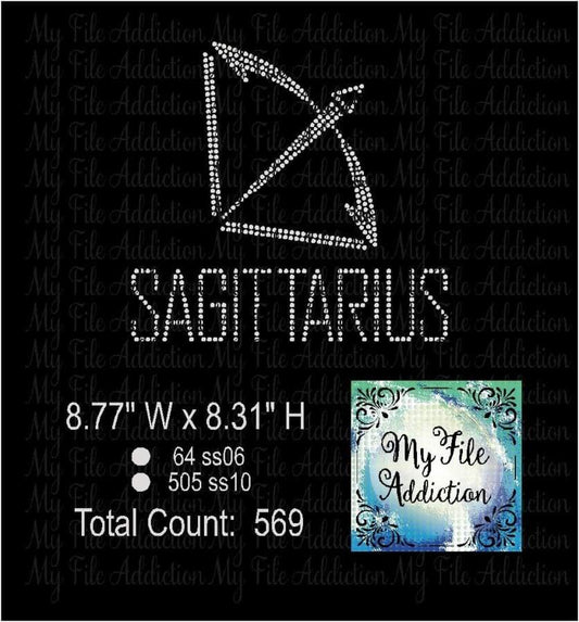 Sagittarius Zodiac Sign Rhinestone Digital Download File - My File Addiction
