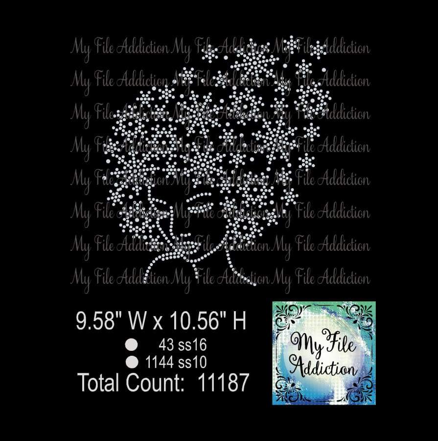 Snow Queen 2 Afro Snowflake Rhinestone Digital Download File - My File Addiction