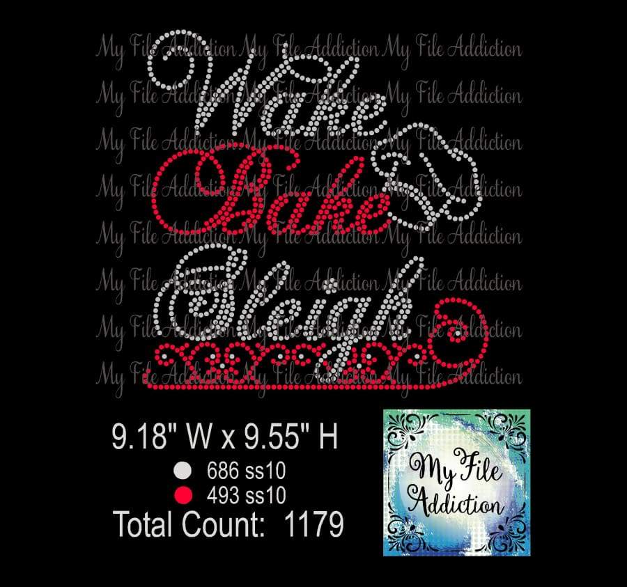 Wake Bake Sleigh Rhinestone Digital Download File - My File Addiction
