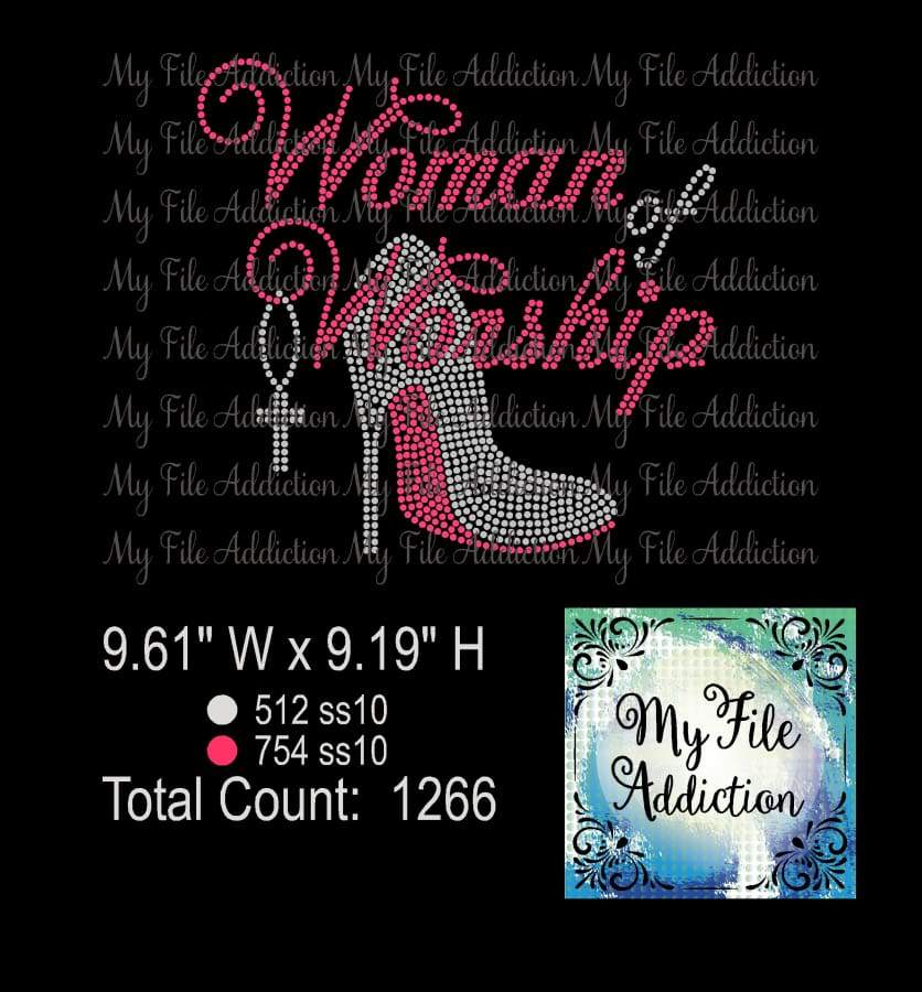 Woman of Worship Rhinestone Digital Download File - My File Addiction